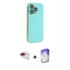MARSİLYAN™- iPhone 13 Pro Max Kılıf Siluet Minimal Özel Seri - Siyah Bilvis 5in1 3D Magic Cam Ekran Koruyucu + Pers Alüminyum Kamera Lens - KI