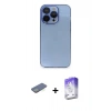 MARSİLYAN™- iPhone 13 Pro Max Kılıf Siluet Minimal Özel Seri - Siyah Bilvis 5in1 3D Magic Cam Ekran Koruyucu + Yeşil Renkli Kamera Lens Koruma Cam