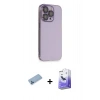 MARSİLYAN™- iPhone 13 Pro Max Kılıf Siluet Minimal Özel Seri - Siyah Bilvis 5in1 5D Magic Hayalet Cam Ekran Koruyucu + Shine Kamera Lens Koruma Cam - MI