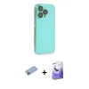 MARSİLYAN™- iPhone 13 Pro Max Kılıf Siluet Minimal Özel Seri - Siyah Bilvis 5in1 5D Magic Hayalet Cam Ekran Koruyucu + Shine Kamera Lens Koruma Cam - MI