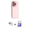 MARSİLYAN™- iPhone 13 Pro Max Kılıf Siluet Minimal Özel Seri - Siyah Bilvis 5in1 5D Magic Hayalet Cam Ekran Koruyucu + Pers Alüminyum Kamera Lens - SABE