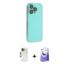 MARSİLYAN™- iPhone 13 Pro Max Kılıf Siluet Minimal Özel Seri - Siyah Bilvis 5in1 5D Magic Hayalet Cam Ekran Koruyucu + Shine Kamera Lens - GD