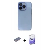 MARSİLYAN™- iPhone 13 Pro Max Kılıf Siluet Minimal Özel Seri - Siyah Bilvis 5in1 5D Magic Hayalet Cam Ekran Koruyucu + Renkli Kamera Lens Koruma Cam - PE