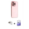 MARSİLYAN™- iPhone 13 Pro Max Kılıf Siluet Minimal Özel Seri - Siyah Bilvis 5in1 5D Magic Hayalet Cam Ekran Koruyucu + Pers Alüminyum Kamera Lens - GD
