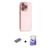MARSİLYAN™- iPhone 13 Pro Max Kılıf Siluet Minimal Özel Seri - Siyah Bilvis 5in1 5D Magic Hayalet Cam Ekran Koruyucu + Renkli Kamera Lens Koruma Cam - TU