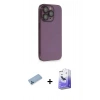 MARSİLYAN™- iPhone 13 Pro Max Kılıf Siluet Minimal Özel Seri - Siyah Bilvis 5in1 5D Magic Hayalet Cam Ekran Koruyucu + Shine Kamera Lens Koruma Cam - MI
