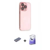 MARSİLYAN™- iPhone 13 Pro Max Kılıf Siluet Minimal Özel Seri - Siyah Bilvis 5in1 5D Magic Hayalet Cam Ekran Koruyucu + Renkli Kamera Lens Koruma Cam - PE