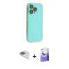MARSİLYAN™- iPhone 13 Pro Max Kılıf Siluet Minimal Özel Seri - Siyah Bilvis 5in1 5D Magic Hayalet Cam Ekran Koruyucu + Pers Alüminyum Kamera Lens - GD