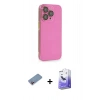 MARSİLYAN™- iPhone 13 Pro Max Kılıf Siluet Minimal Özel Seri - Siyah Bilvis 5in1 5D Magic Hayalet Cam Ekran Koruyucu + Shine Kamera Lens Koruma Cam - PE