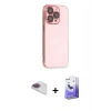 MARSİLYAN™- iPhone 13 Pro Max Kılıf Siluet Minimal Özel Seri - Siyah Bilvis 5in1 5D Magic Hayalet Cam Ekran Koruyucu + Pers Alüminyum Kamera Lens - GI