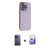 MARSİLYAN™- iPhone 13 Pro Max Kılıf Siluet Minimal Özel Seri - Siyah Bilvis 5in1 5D Magic Hayalet Cam Ekran Koruyucu + Neon Fosforlu Kamera Lens - MI