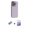 MARSİLYAN™- iPhone 13 Pro Max Kılıf Siluet Minimal Özel Seri - Siyah Bilvis 5in1 5D Magic Hayalet Cam Ekran Koruyucu + Shine Kamera Lens Koruma Cam - PE