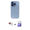 MARSİLYAN™- iPhone 13 Pro Max Kılıf Siluet Minimal Özel Seri - Siyah Bilvis 5in1 5D Magic Hayalet Cam Ekran Koruyucu + Pers Alüminyum Kamera Lens - KI