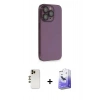 MARSİLYAN™- iPhone 13 Pro Max Kılıf Siluet Minimal Özel Seri - Siyah Bilvis 5in1 5D Magic Hayalet Cam Ekran Koruyucu + Shine Kamera Lens - GD