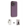 MARSİLYAN™- iPhone 13 Pro Max Kılıf Siluet Minimal Özel Seri - Siyah Bilvis Hayalet Cam Ekran Koruyucu + Shine Kamera Lens - GD