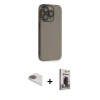 MARSİLYAN™- iPhone 13 Pro Max Kılıf Siluet Minimal Özel Seri - Siyah Bilvis Hayalet Cam Ekran Koruyucu + Pers Alüminyum Kamera Lens - GD