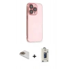 MARSİLYAN™- iPhone 13 Pro Max Kılıf Siluet Minimal Özel Seri - Siyah Bilvis Hayalet Cam Ekran Koruyucu + Gold Pers Alüminyum Kamera Lens
