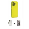 MARSİLYAN™- iPhone 13 Pro Max Kılıf Siluet Minimal Özel Seri - Siyah Bilvis Hayalet Cam Ekran Koruyucu + Shine Kamera Lens - GD
