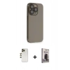 MARSİLYAN™- iPhone 13 Pro Max Kılıf Siluet Minimal Özel Seri - Siyah Bilvis Hayalet Cam Ekran Koruyucu + Shine Kamera Lens - GD