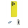MARSİLYAN™- iPhone 13 Pro Max Kılıf Siluet Minimal Özel Seri - Siyah Bilvis Hayalet Cam Ekran Koruyucu + Shine Kamera Lens Koruma Cam - MI