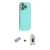 MARSİLYAN™- iPhone 13 Pro Max Kılıf Siluet Minimal Özel Seri - Siyah Bilvis Hayalet Cam Ekran Koruyucu + Shine Kamera Lens Koruma Cam - MI