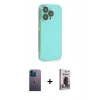 MARSİLYAN™- iPhone 13 Pro Max Kılıf Siluet Minimal Özel Seri - Siyah Bilvis Hayalet Cam Ekran Koruyucu + Neon Fosforlu Kamera Lens - MI