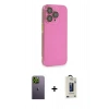 MARSİLYAN™- iPhone 13 Pro Max Kılıf Siluet Minimal Özel Seri - Siyah Bilvis Hayalet Cam Ekran Koruyucu + Neon Fosforlu Kamera Lens - YL