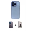 MARSİLYAN™- iPhone 13 Pro Max Kılıf Siluet Minimal Özel Seri - Siyah Bilvis Hayalet Cam Ekran Koruyucu + Neon Fosforlu Kamera Lens - MI