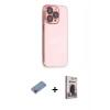 MARSİLYAN™- iPhone 13 Pro Max Kılıf Siluet Minimal Özel Seri - Siyah Bilvis Hayalet Cam Ekran Koruyucu + Pembe Shine Kamera Lens Koruma Cam
