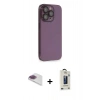 MARSİLYAN™- iPhone 13 Pro Max Kılıf Siluet Minimal Özel Seri - Siyah Bilvis Hayalet Cam Ekran Koruyucu + Pers Alüminyum Kamera Lens - GI