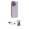 MARSİLYAN™- iPhone 13 Pro Max Kılıf Siluet Minimal Özel Seri - Siyah Bilvis Hayalet Cam Ekran Koruyucu + Pers Alüminyum Kamera Lens - KI