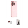 MARSİLYAN™- iPhone 13 Pro Max Kılıf Siluet Minimal Özel Seri - Siyah Bilvis Hayalet Cam Ekran Koruyucu + Pers Alüminyum Kamera Lens - KI