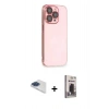 MARSİLYAN™- iPhone 13 Pro Max Kılıf Siluet Minimal Özel Seri - Siyah Bilvis Hayalet Cam Ekran Koruyucu + Pers Alüminyum Kamera Lens - LT