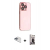 MARSİLYAN™- iPhone 13 Pro Max Kılıf Siluet Minimal Özel Seri - Siyah Bilvis Hayalet Cam Ekran Koruyucu + Pers Alüminyum Kamera Lens - SABE