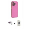MARSİLYAN™- iPhone 13 Pro Max Kılıf Siluet Minimal Özel Seri - Siyah Bilvis Hayalet Cam Ekran Koruyucu + Pers Alüminyum Kamera Lens - GI