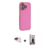 MARSİLYAN™- iPhone 13 Pro Max Kılıf Siluet Minimal Özel Seri - Siyah Bilvis Hayalet Cam Ekran Koruyucu + Pers Alüminyum Kamera Lens - KI