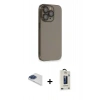 MARSİLYAN™- iPhone 13 Pro Max Kılıf Siluet Minimal Özel Seri - Siyah Bilvis Hayalet Cam Ekran Koruyucu + Pers Alüminyum Kamera Lens - LT