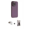 MARSİLYAN™- iPhone 13 Pro Max Kılıf Siluet Minimal Özel Seri - Siyah Bilvis Hayalet Cam Ekran Koruyucu + Pers Alüminyum Kamera Lens - GD