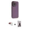 MARSİLYAN™- iPhone 13 Pro Max Kılıf Siluet Minimal Özel Seri - Siyah Bilvis Hayalet Cam Ekran Koruyucu + Pers Alüminyum Kamera Lens - KI