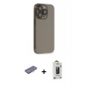 MARSİLYAN™- iPhone 13 Pro Max Kılıf Siluet Minimal Özel Seri - Siyah Bilvis Hayalet Cam Ekran Koruyucu + Renkli Kamera Lens Koruma Cam - PE