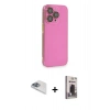 MARSİLYAN™- iPhone 13 Pro Max Kılıf Siluet Minimal Özel Seri - Siyah Bilvis Hayalet Cam Ekran Koruyucu + Pers Alüminyum Kamera Lens - SABE