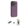 MARSİLYAN™- iPhone 13 Pro Max Kılıf Siluet Minimal Özel Seri - Siyah Bilvis Hayalet Cam Ekran Koruyucu + Renkli Kamera Lens Koruma Cam - PE