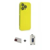 MARSİLYAN™- iPhone 13 Pro Max Kılıf Siluet Minimal Özel Seri - Siyah Bilvis Hayalet Cam Ekran Koruyucu + Rainbow Kamera Lens Koruma Cam - KI