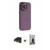 MARSİLYAN™- iPhone 13 Pro Max Kılıf Siluet Minimal Özel Seri - Siyah Bilvis Hayalet Cam Ekran Koruyucu + Raze Metal Kamera Lens - GD