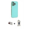 MARSİLYAN™- iPhone 13 Pro Max Kılıf Siluet Minimal Özel Seri - Siyah Bilvis Hayalet Cam Ekran Koruyucu + Rainbow Kamera Lens Koruma Cam - KI