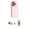 MARSİLYAN™- iPhone 13 Pro Max Kılıf Siluet Minimal Özel Seri - Siyah Bilvis Hayalet Cam Ekran Koruyucu + Rainbow Kamera Lens Koruma Cam - KI