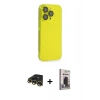MARSİLYAN™- iPhone 13 Pro Max Kılıf Siluet Minimal Özel Seri - Siyah Bilvis Hayalet Cam Ekran Koruyucu + Raze Metal Kamera Lens - GD