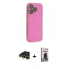 MARSİLYAN™- iPhone 13 Pro Max Kılıf Siluet Minimal Özel Seri - Siyah Bilvis Hayalet Cam Ekran Koruyucu + Raze Metal Kamera Lens - GD