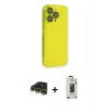 MARSİLYAN™- iPhone 13 Pro Max Kılıf Siluet Minimal Özel Seri - Siyah Bilvis Hayalet Cam Ekran Koruyucu + Raze Metal Kamera Lens - GD