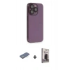 MARSİLYAN™- iPhone 13 Pro Max Kılıf Siluet Minimal Özel Seri - Siyah Bilvis Hayalet Cam Ekran Koruyucu + Renkli Kamera Lens Koruma Cam - YL